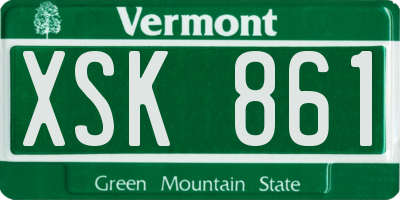 VT license plate XSK861