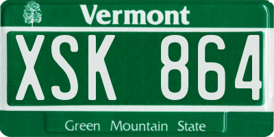 VT license plate XSK864