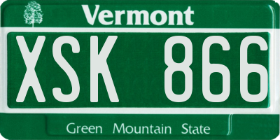 VT license plate XSK866