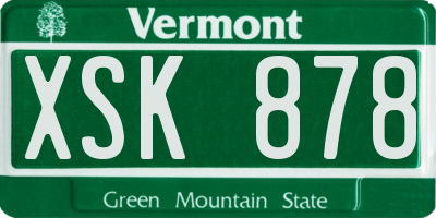 VT license plate XSK878