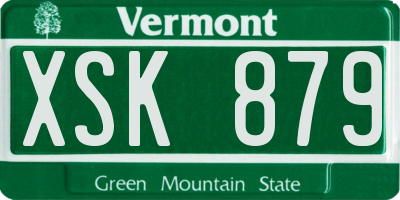 VT license plate XSK879
