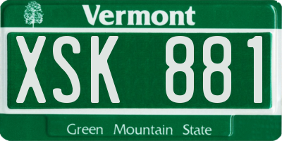 VT license plate XSK881