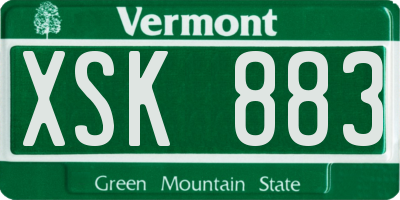 VT license plate XSK883