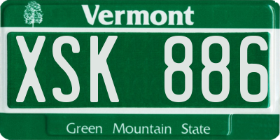 VT license plate XSK886