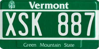 VT license plate XSK887