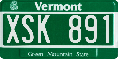 VT license plate XSK891