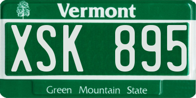 VT license plate XSK895