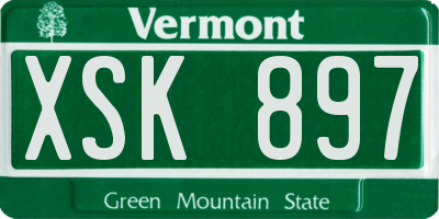 VT license plate XSK897