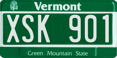 VT license plate XSK901