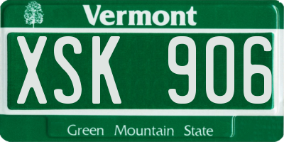VT license plate XSK906