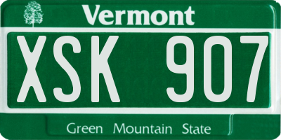 VT license plate XSK907