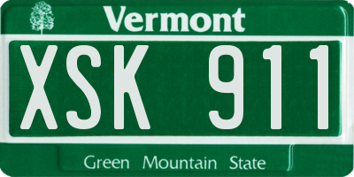 VT license plate XSK911