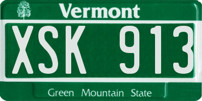 VT license plate XSK913