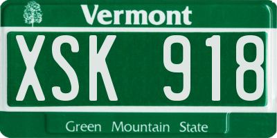 VT license plate XSK918