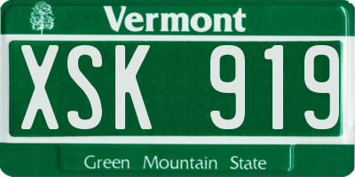 VT license plate XSK919