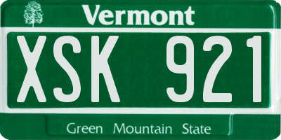 VT license plate XSK921