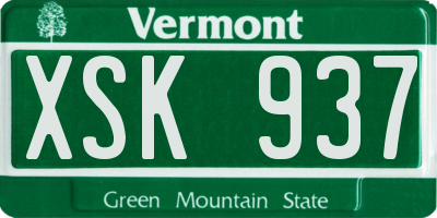 VT license plate XSK937