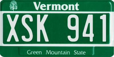 VT license plate XSK941