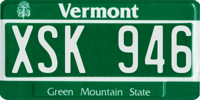 VT license plate XSK946
