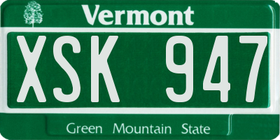 VT license plate XSK947