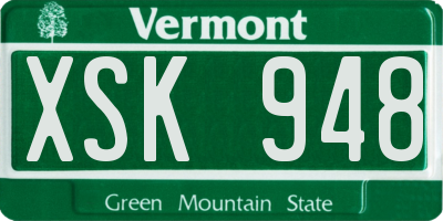 VT license plate XSK948