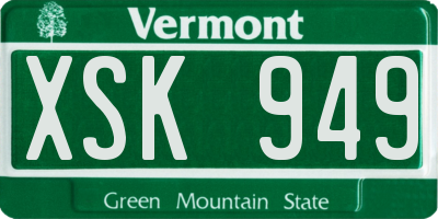 VT license plate XSK949
