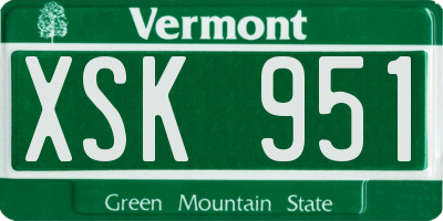 VT license plate XSK951