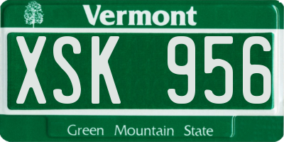 VT license plate XSK956