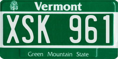 VT license plate XSK961