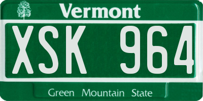 VT license plate XSK964