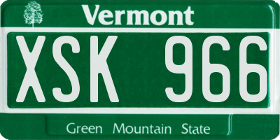 VT license plate XSK966