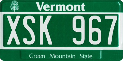 VT license plate XSK967