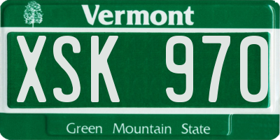 VT license plate XSK970