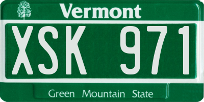 VT license plate XSK971