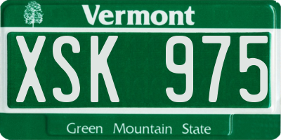VT license plate XSK975