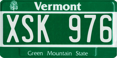 VT license plate XSK976