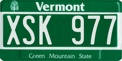 VT license plate XSK977