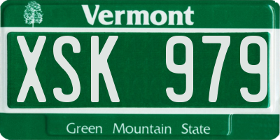 VT license plate XSK979