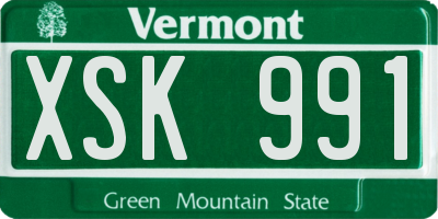 VT license plate XSK991