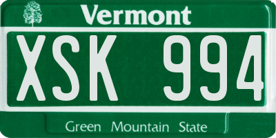 VT license plate XSK994