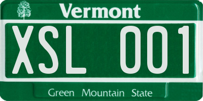 VT license plate XSL001