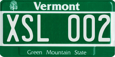 VT license plate XSL002