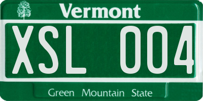 VT license plate XSL004