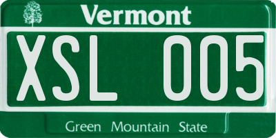 VT license plate XSL005