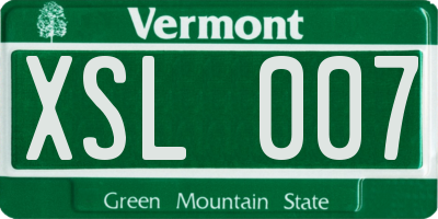 VT license plate XSL007