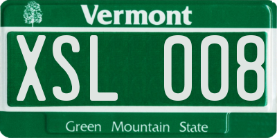 VT license plate XSL008