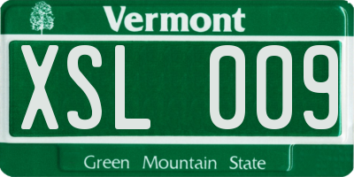 VT license plate XSL009