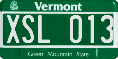 VT license plate XSL013