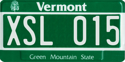 VT license plate XSL015
