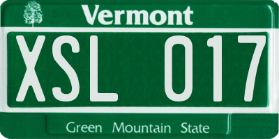 VT license plate XSL017
